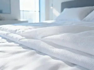 Końcówka nowoczesnego odkurzacza na czystym dywanie z długim włosiem w słonecznym salonie.