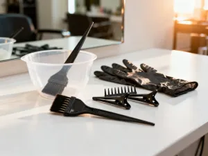 Profesjonalne przejście koloru od ciemnych nasad po jasny blond, wykonane techniką root smudge w salonie fryzjerskim.